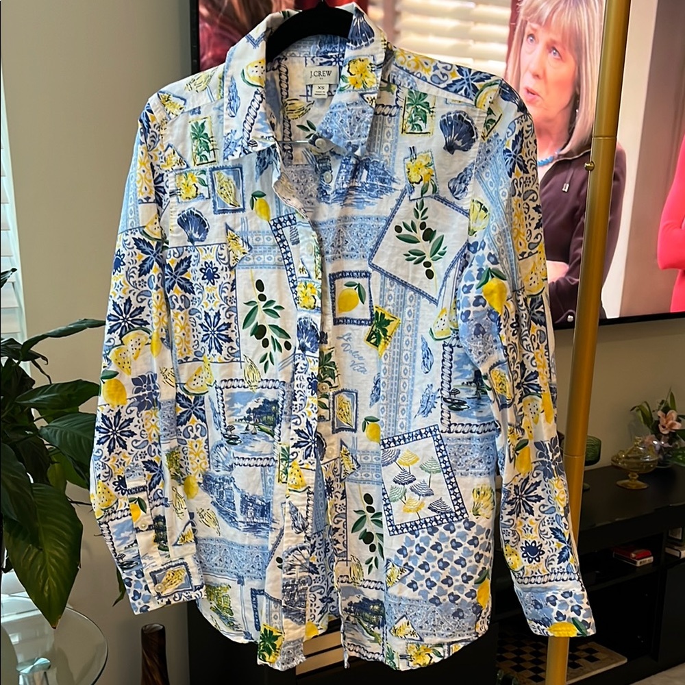 J Crew linen/cotton blend shirt size xs